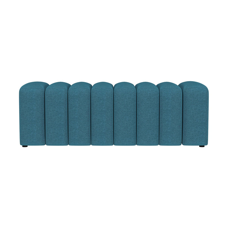 Banc d'appoint rembourré en tissu, Bleu paon