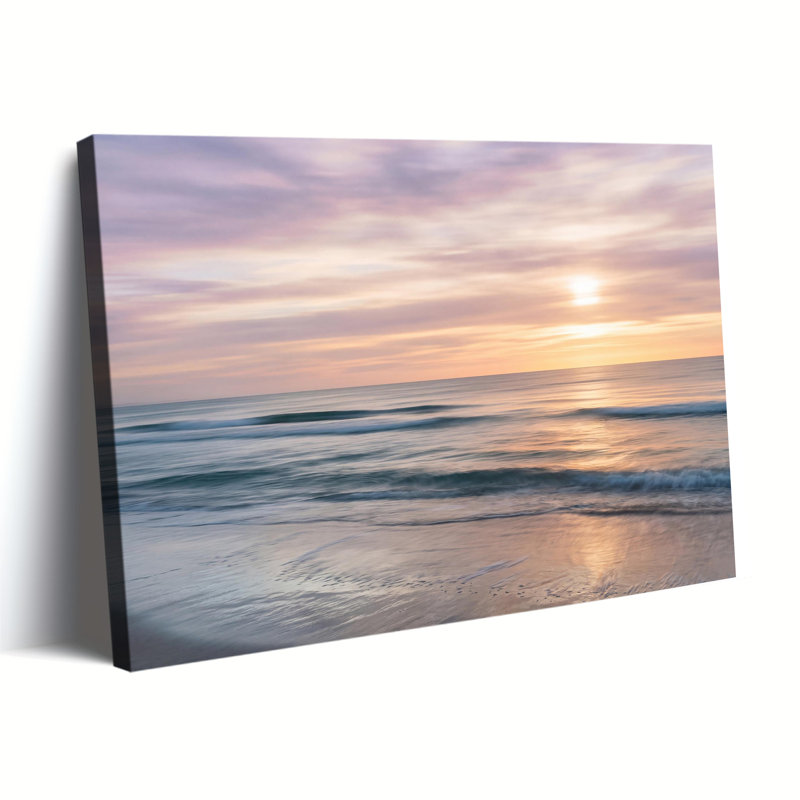 "Soft Pastel Beach Sunset Seascape Gallery", art mural sur toile tendue, 20x30in