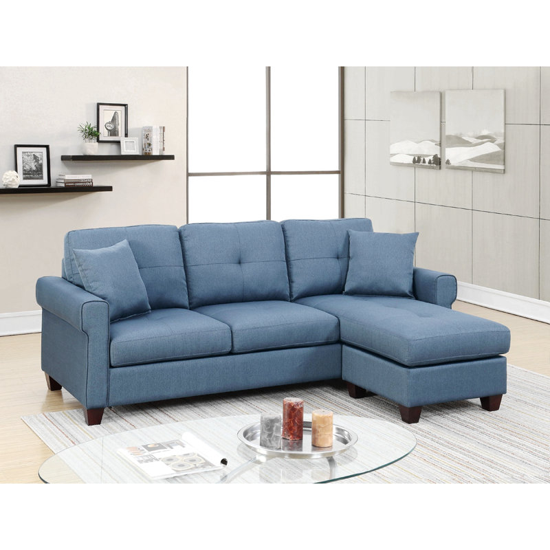Modern Sofa 2-PCS Sectional Sofa Modern Sectional, Blue