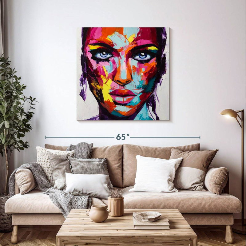 Leisha, femme abstraite, huile, H 39 po x l 39 po