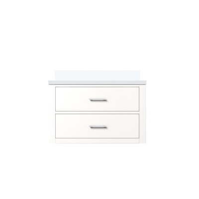 Meuble-lavabo blanc avec comptoir en quartz 30 po x 22 po - Cadre de 30 po x 22 po en bois massif