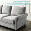 Canapé modulaire 2 + 3 avec rangement, revêtement en tissu gris et structure de siège solide