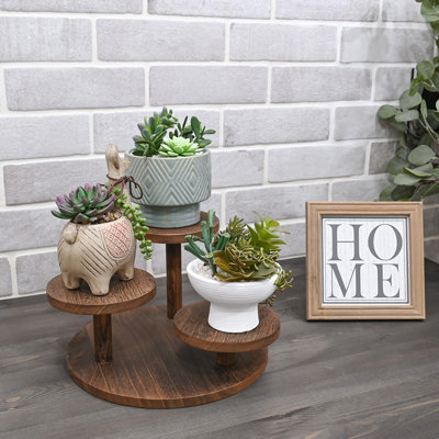 3-Tier Wooden Display Riser for Jewelry