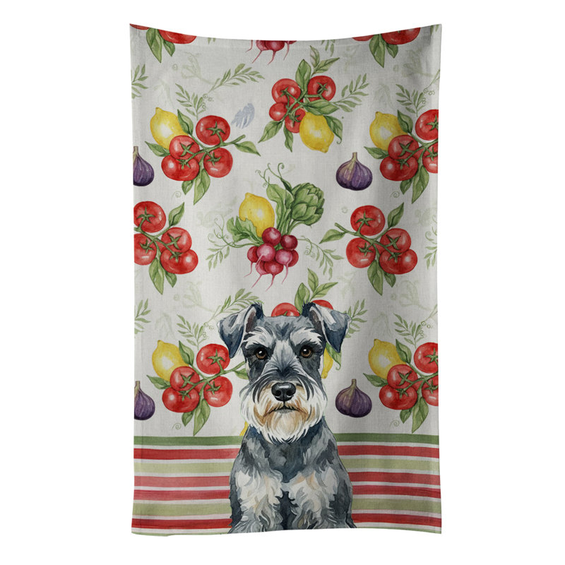 Schnauzer Vegetables Kitchen Towel, Schnauzer