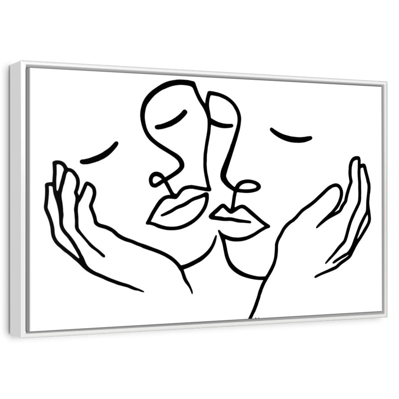 Touching, Floating Frame White, 40" X 27"