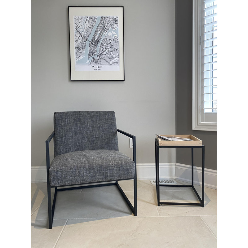 Chaise avec accoudoirs moderne Marilyn, Gris