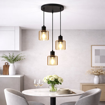 Amarieon 3 - Light Amber Glass Pendant