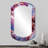 Crimson Glam Agate Elegance II - Marble Cylinder Decorative Wall Mirror, Pink Asymmetrical Large Mirror, Printed Metal Art-1190324083