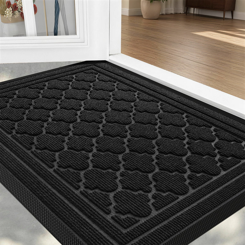 Ingelbert Personalizable Non-Slip Doormat, Black, 24" W x 36" L