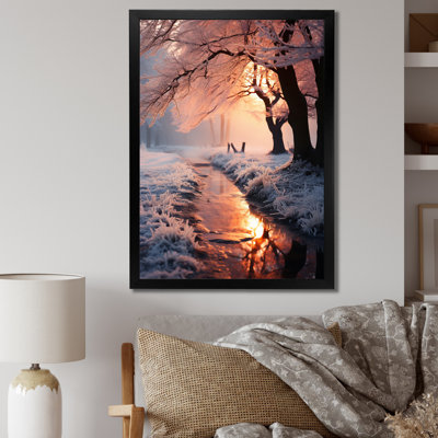 «Winter Peach Tree On Frosty Morning II», reproduction d'art sur toile