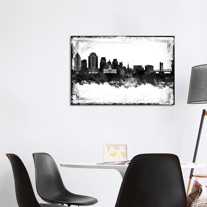 Sacramento Black & White Film by WallDecorAddict - Wrapped Canvas Print, 101.6 cm H x 66.04 cm W x 3.175 cm D