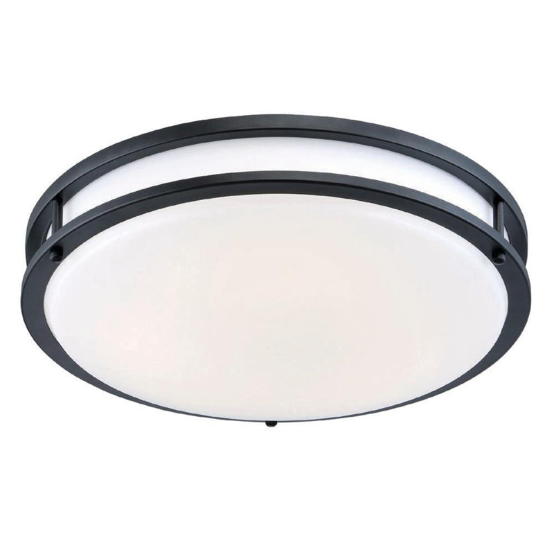 Arjit Acrylic LED Flush Mount, Bronze, 3.48" H x 10.31" W x 10.31" D