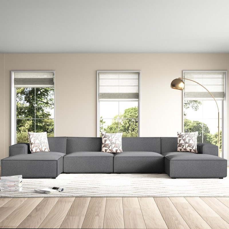 Restore 6-Piece Sectional Sofa, Charcoal Polyester