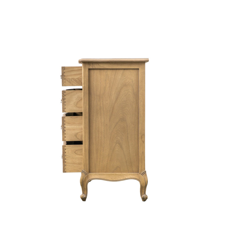 Cecilia Solid Wood 90cm W 5 - Drawer Chest of Drawers, Weathered