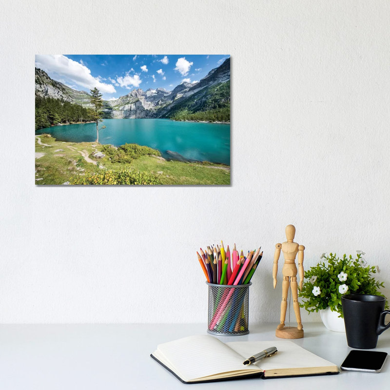 Oeschinen Lake In Switzerland by Jan Becke - Wrapped Canvas Print, 20.32cm H x 30.48cm W x 1.905cm D
