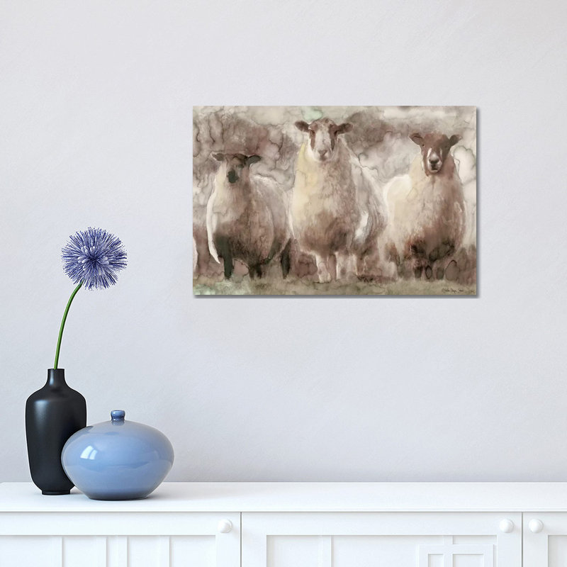 Three Sheep - Wrapped Canvas Print, 30.48 cm H x 45.72 cm W