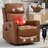 Leather Swivel Manual Recliner Chair with Heat Massage-1798033206