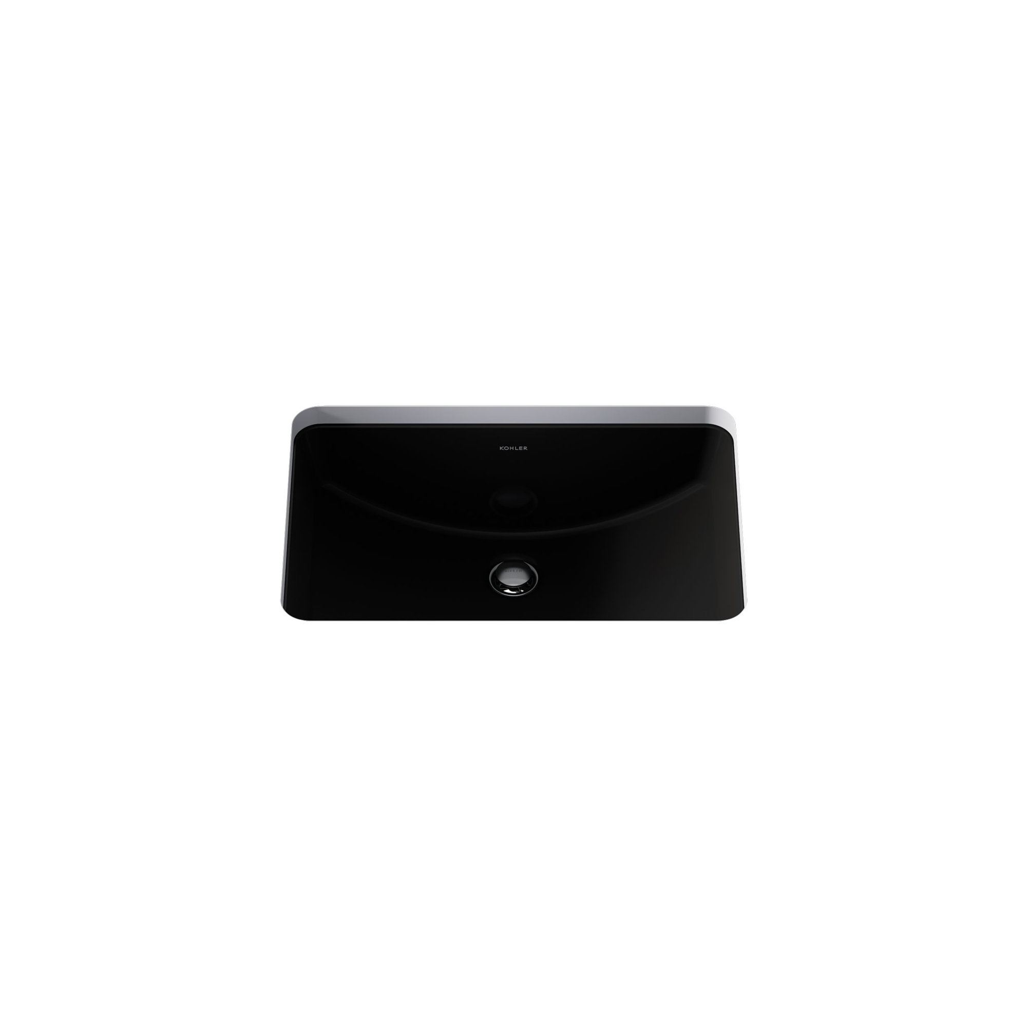 Ladena Finish Vitreous China Rectangular Undermount Bathroom Sink with Overflow, Black 
