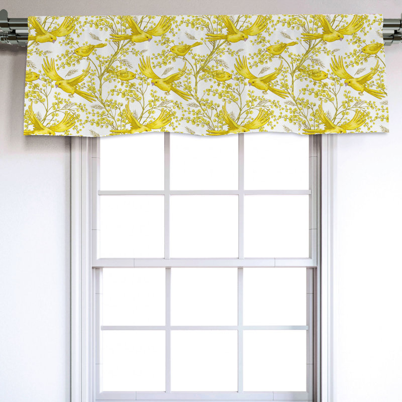 Sateen Floral Ruffled Window Valance