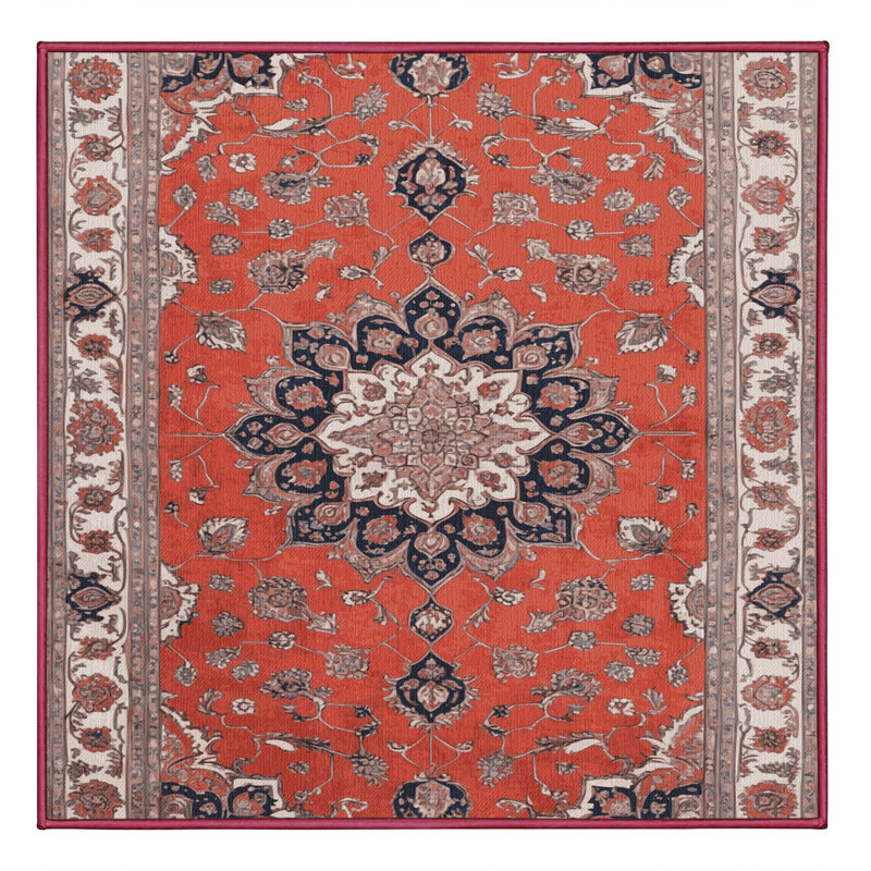 Tapis rose Tabriz lavable à la machine