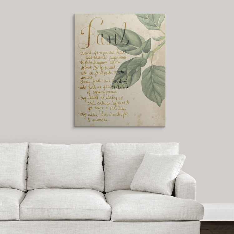 «Herb Study I» Grace Popp, reproduction d'art, H 20 po x l 16 po x P 1,5 po, Toile