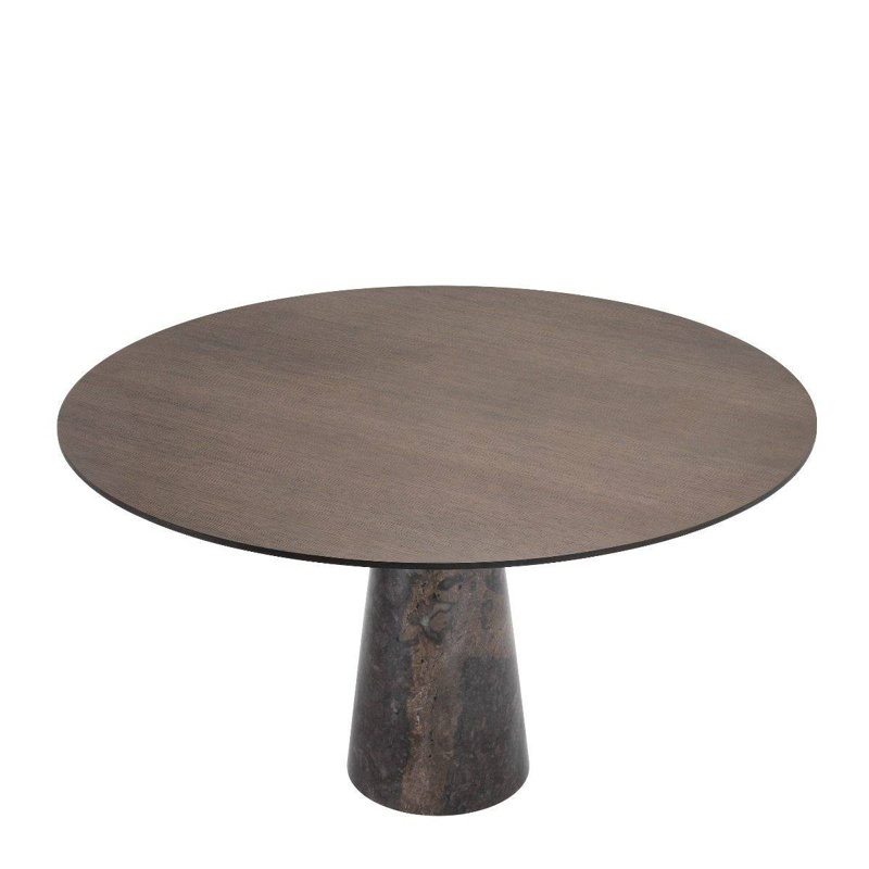 Genova Oak Round Solid Wood Top Dining Table