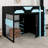 Functional Loft Bed With Study Desk, Multi-Tier Storage, USB Connectivity And Customizable RGB Lights-996581511