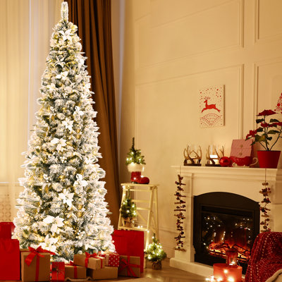 Arbre de Noël blanc 96 po avec 450 lumières DEL