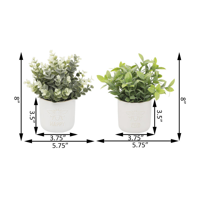 Ensemble de 2 plantes artificielles en pot 4,5 po