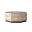 Table basse octogonale rétro en bois avec motif en relief, pièce maîtresse durable pour la décoration du salon et un usage quotidien.