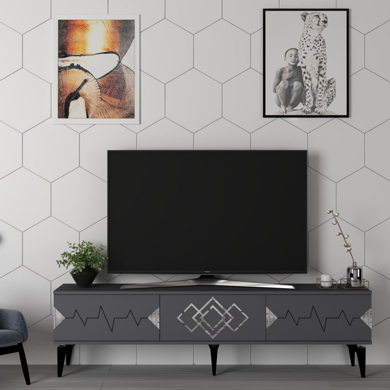 TV Stand, Silver/Anthracite