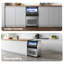 Machine à glaçons compacte autoportante et à double entrée d'eau en acier inoxydable de 14,17 po IUDommy