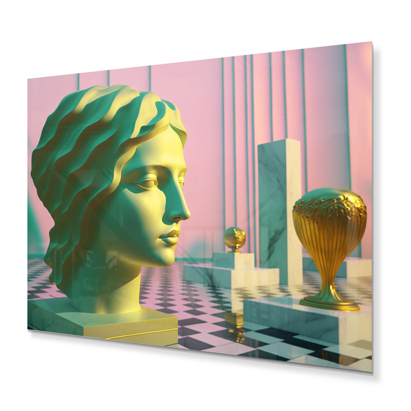 Marbre femme univers surréaliste I - Déco murale en métal femme moderne - MT81948, H 12 po x l 20 po x P 1 po