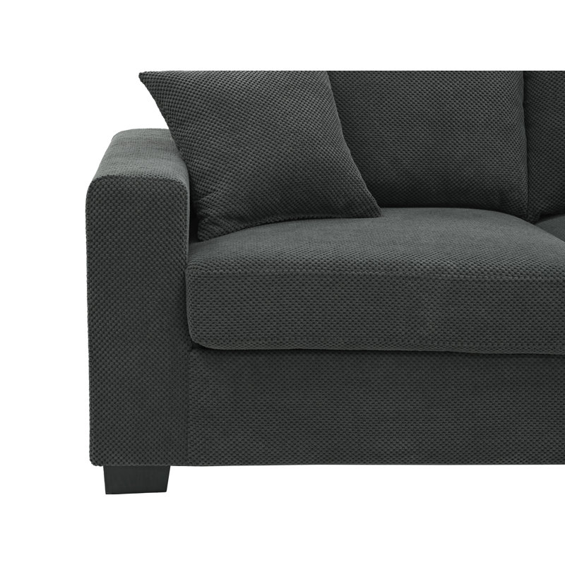 Canapé ou causeuse rembourré Mid-Century, Gris foncé