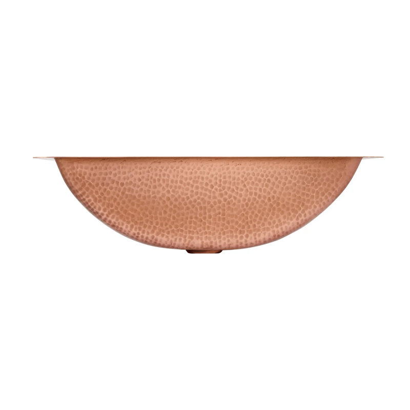 20" Hammered Copper Rectangular Undermount Sink