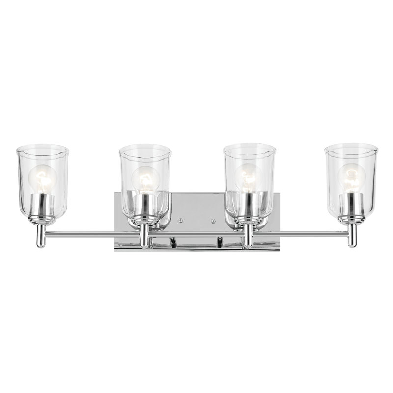 29.75" 4-Light Vanity Light with Clear Glass, Chrome