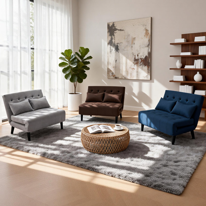 Upholstered Accent Chair, loveseat, Brown