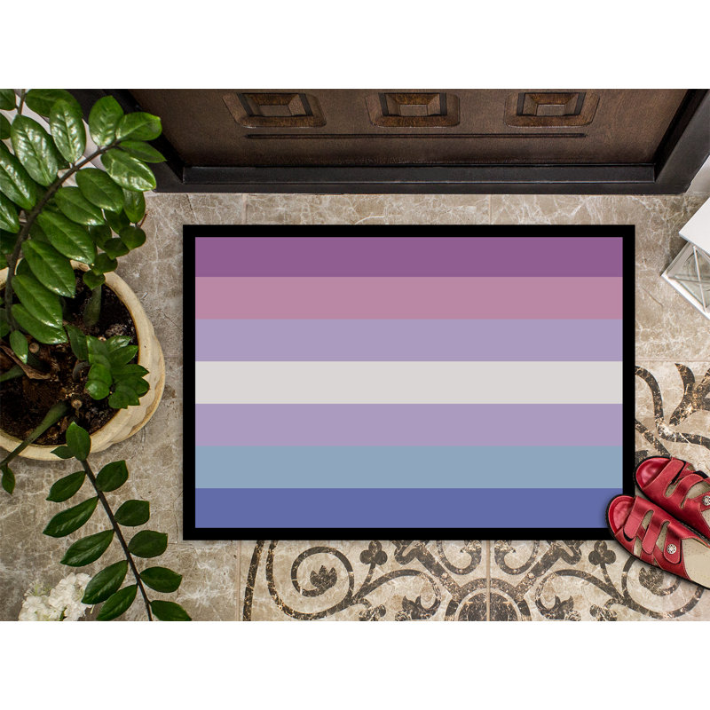 Non-Slip Outdoor Doormat, 24" W x 36" L, Bigender Pride