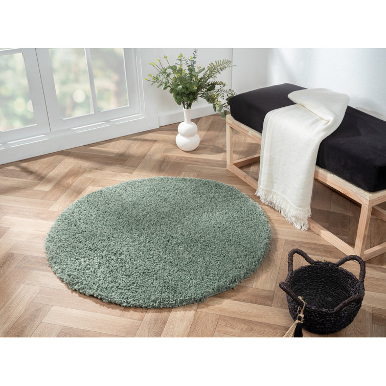 Lush shaggy carpet in  green