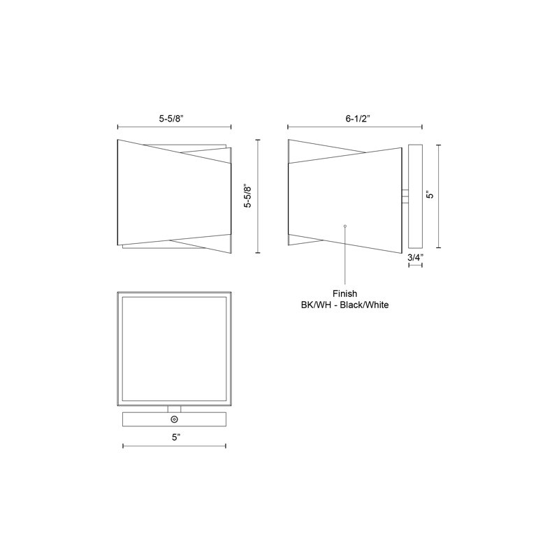 Cubix 1 - Light LED Flush Mounted Sconce