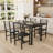 5 Piece Extendable Dining Set, 47”- 63” Extendable Dining Table With 4 Chairs, Kitchen Table Set With Mdf Wood Board And Metal Frame, For Small Space, Black-185200488