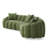 Nuoyi 126.8" W Curved Chenille Sofa -1552542638