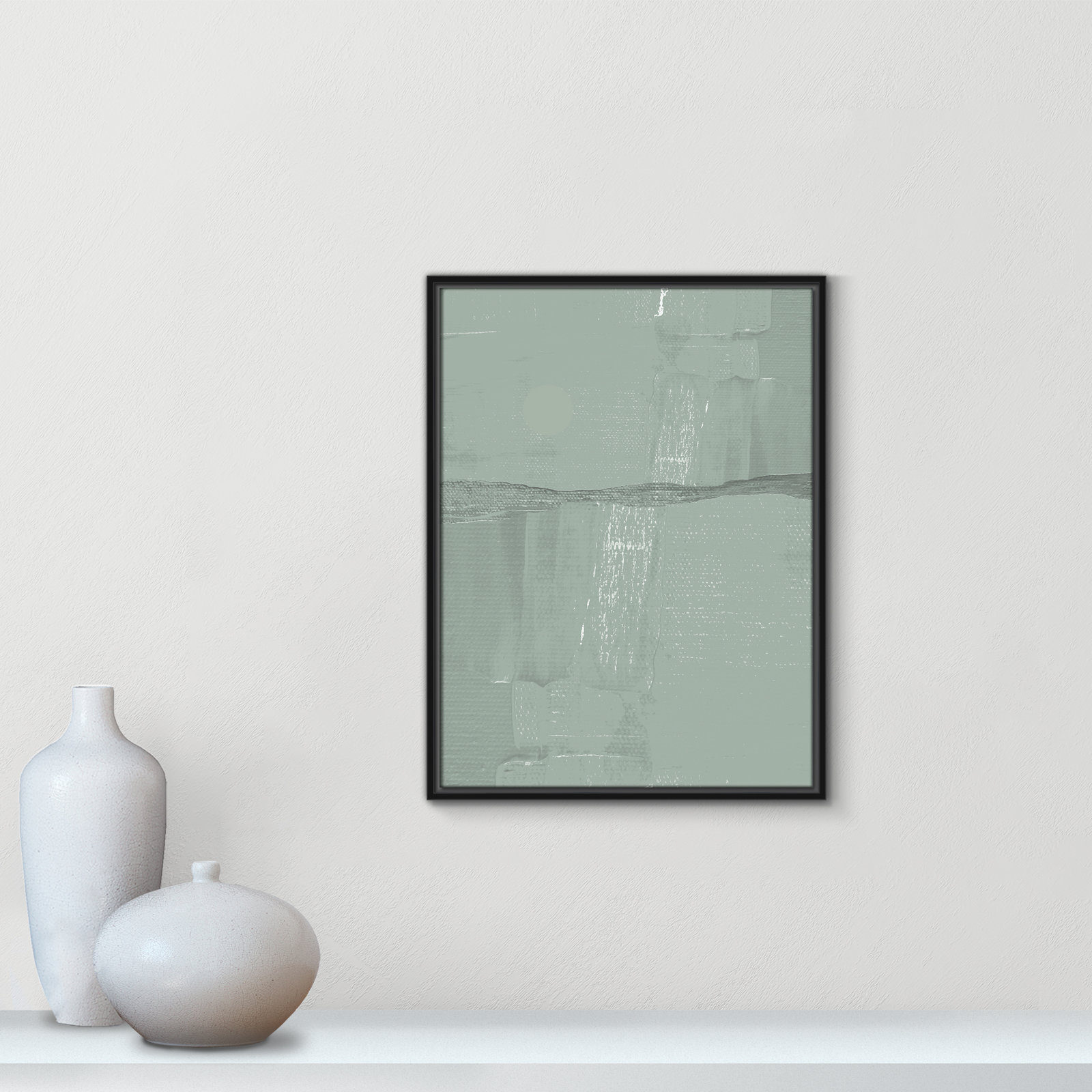 Attica "Sage Abstract" Print, 25.5" H x 19.5" W x 2" D, Black