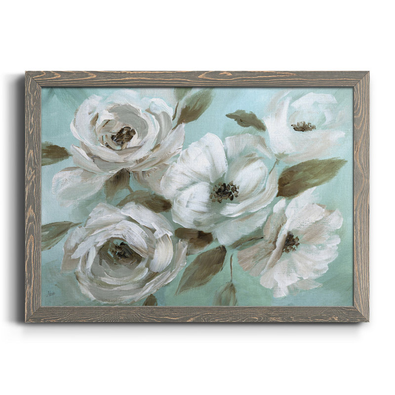 Jade Garden - Peinture sur toile encadrée, Toile avec cadre gris, H 20 po x l 17 po x P 1,5 po
