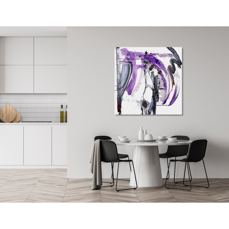 Purple Black II - Artist Enhanced Canvas Print, Black Framed Canvas, 20" H x 20" W x 1.75" D