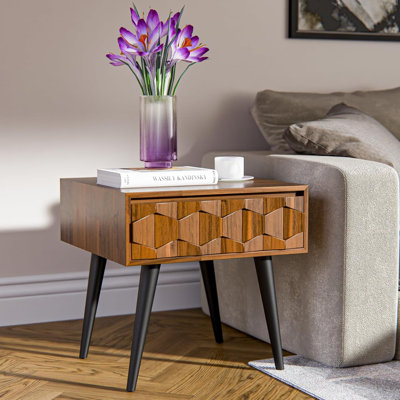 Georgina 1 - Drawer Solid Wood Nightstand