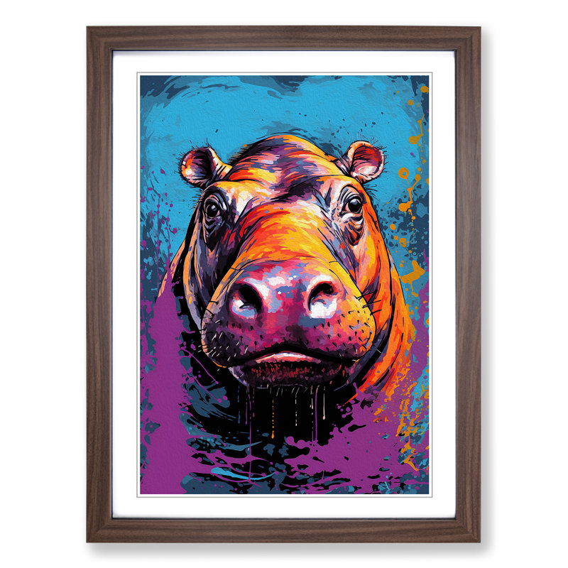 Hippo Pop - Framed Print