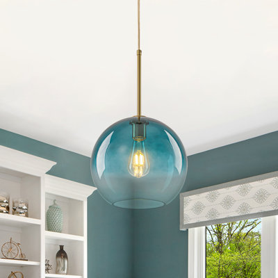 Luminaire suspendu sphère en verre 1 lumière Honorius