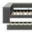 Lit plateforme double tapissier avec bureau, station de charge et lit gigogne-352655538