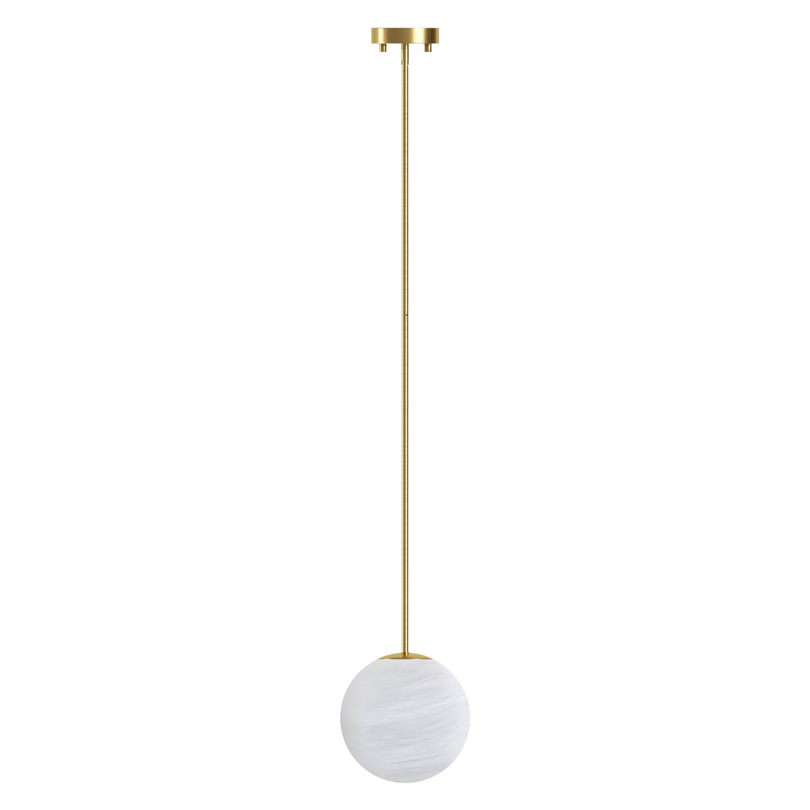 Lio Dimmable Glass Single Light Pendant, Brushed Brass